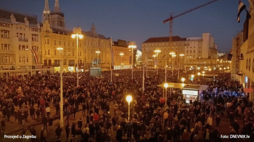 Слика за која попладнево зборува цел Балкан: Погледнете колку луѓе излегоа на протест во Хрватска против ковид мерките (ФОТО)