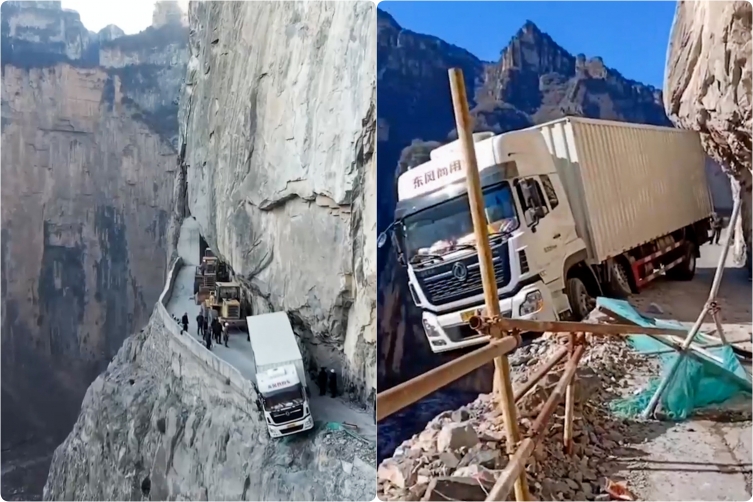 Фотографии кои го обиколија светот: Камион три дена висеше над провалија (ФОТО)