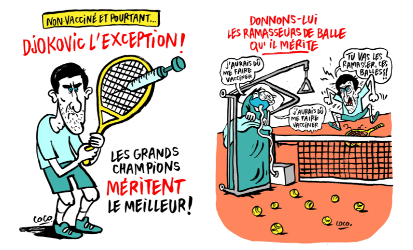 ФОТО: „Шарли Ебдо“ објави скандалозни карикатури за Новак Ѓоковиќ