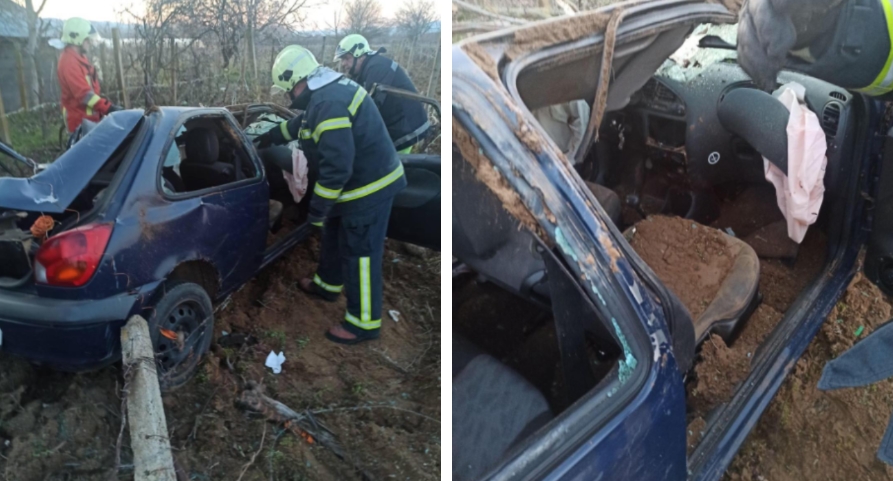 Страшна сообраќајка попладнево во Македонија: Пожарникари ги вадеа патниците, погледнете го автомобилот (ФОТО)