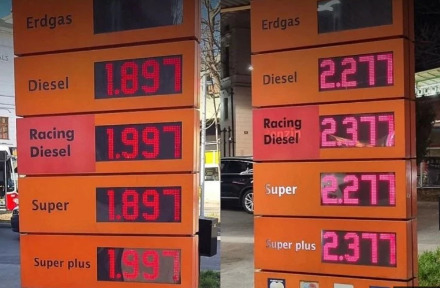 ШОК НА БЕНЗИНСКИТЕ: За само неколку часа цената на дизелот се зголеми за неверојатни 25 денари во Виена