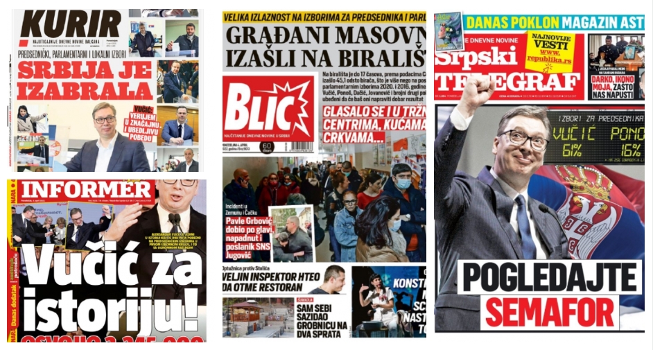 ДЕН ПО ИЗБОРИТЕ: Погледнете како изгледаат утрово насловните на српските весници (ФОТО)