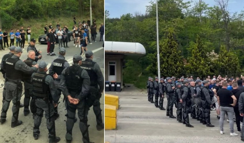 Полициска блокада на првата патарина кон Тетово (ФОТО)