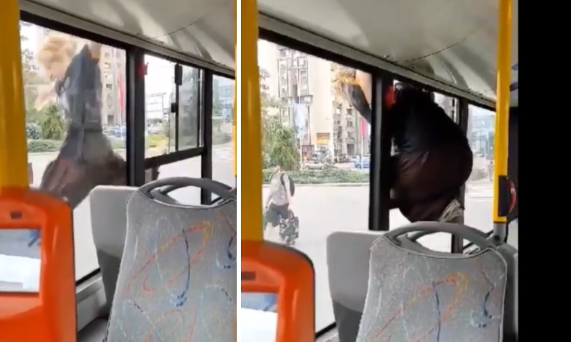 НЕВЕРОЈАТНА СЦЕНА: Погледнете како девојка ИЗБЕГА од контрола во градски автобус (ВИДЕО)