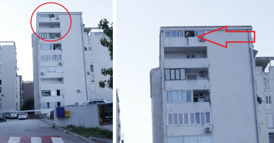 (фотографии) ДРАМАТА ТРАЕ ОД 2 ЧАСОТ НОЌЕСКА: Маж се заканува дека ќе скокне од 9-ти кат од стан во Макарска