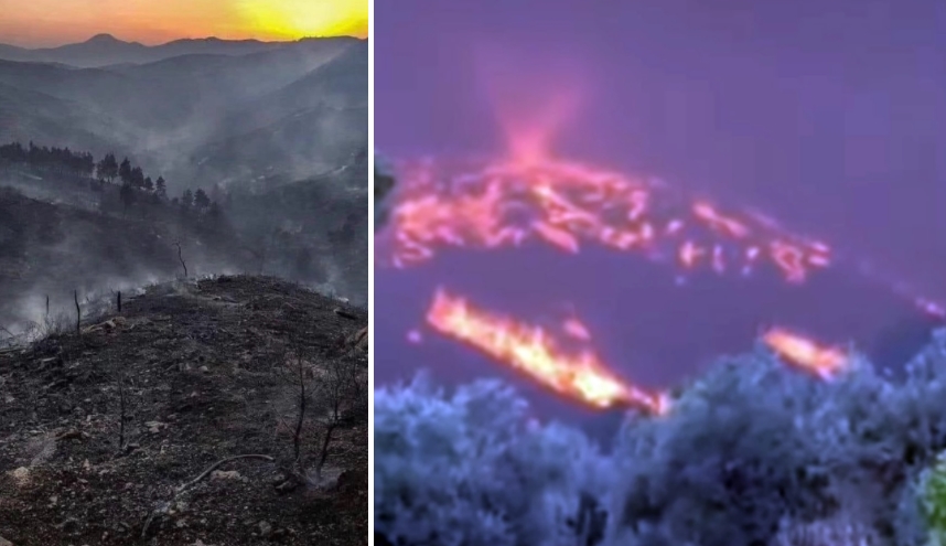 ОГНЕНО ТОРНАДО СНИМЕНО ВО ГРЦИЈА: Оганот направи неверојатна глетка (ВИДЕО)