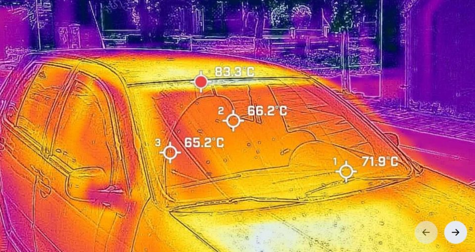 Фотографии од ТЕРМАЛНА КАМЕРА: Погледнете колку степени достигна температурата на автомобилите (ФОТО)