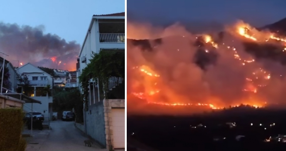 Страшен пожар вечерва во Хрватска: „Канадерите“ не можат да помогнат, огнот активираше и експлозивни направи (ВИДЕО)