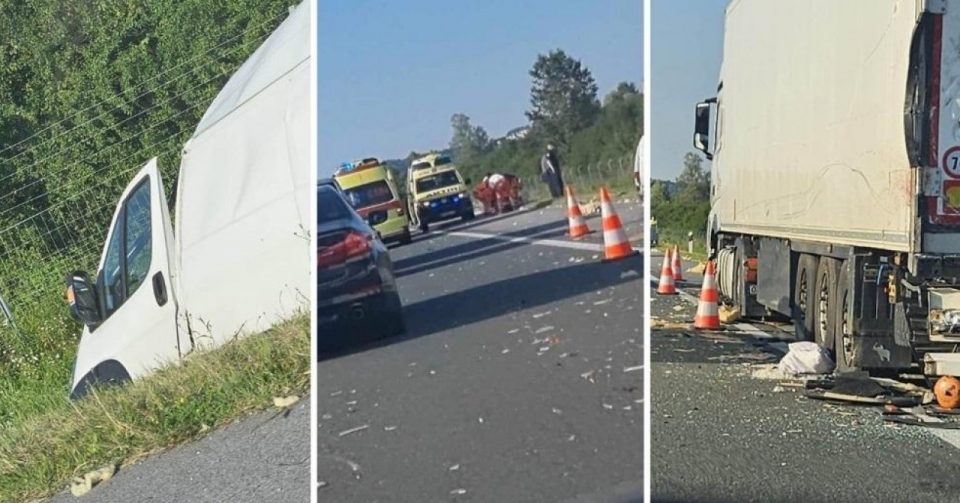 ПРВИ ФОТОГРАФИИ: Страшна сообраќајка попладнево на Балканот- едно лице загина во судир на четири возила во Хрватска (ФОТО)