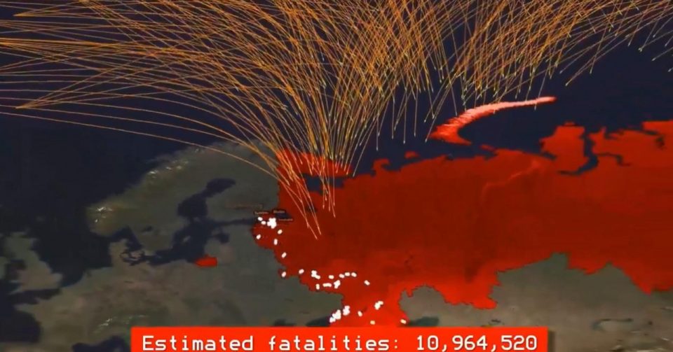 Во една минута би имало 40 милиони жртви: Се појави шокантна симулација при евентуален „одмазднички“ нуклеарен напад врз Русија (ВИДЕО)