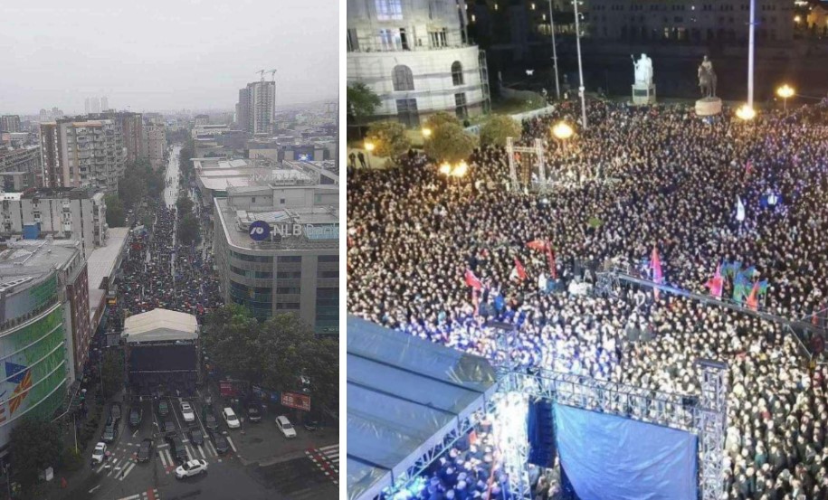 ФОТО: ДУИ собра 4 пати повеќе народ од СДСМ на митингот во Скопје