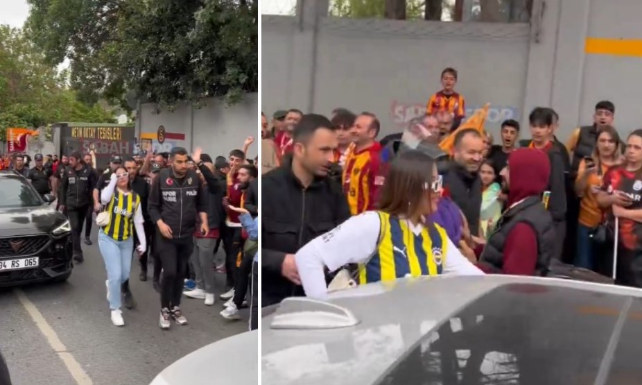 ВИДЕО: Жена во дрес на Фенербахче се најде меѓу толпа фанови на Галатасарај – не помина добро