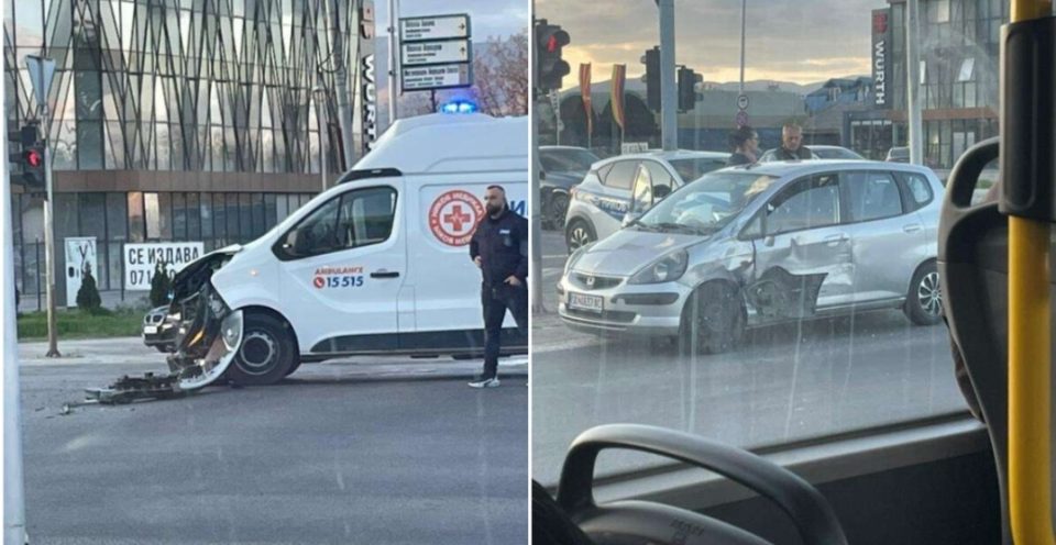 ФОТО: Сообраќајка во Скопје попладнево