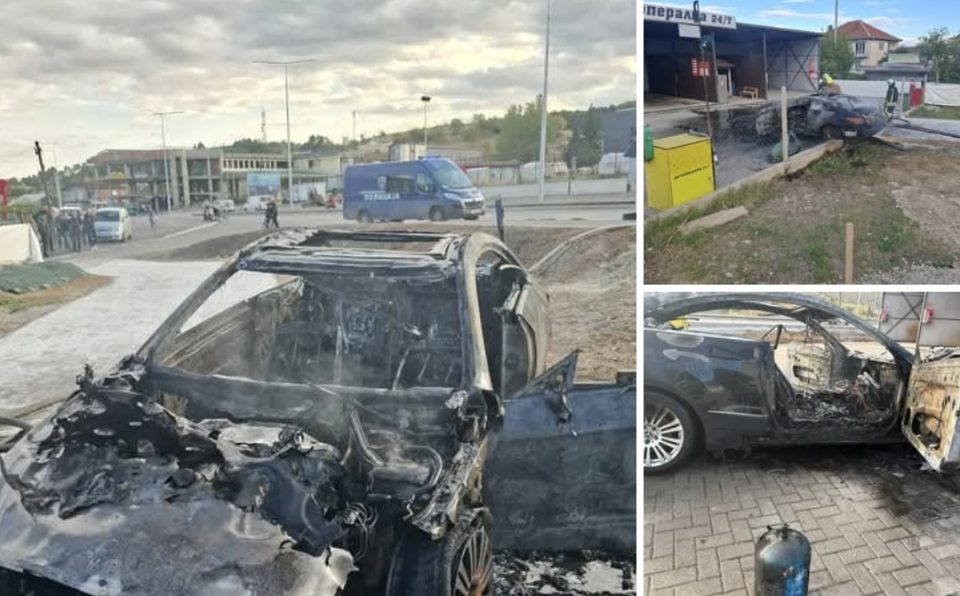 ФОТО: Се запали кола на плин во Македонија, спречена поголема несреќа откако пожарникари ја извадија боцата!